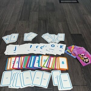 Educational flashcards for kids with numbers, letters shapes, and colors